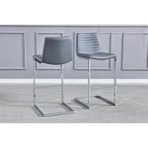Black, Grey, or White w/ Silver Frame Bar Chair Also available in Dining Chair or Counter Height Chair $289