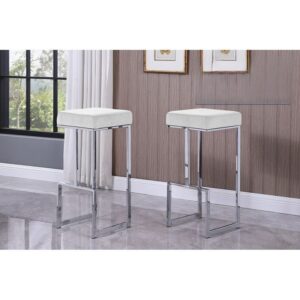Faux Leather or Velvet Bar Stools w/ Chrome Frame Available in Black, Grey, and White $219