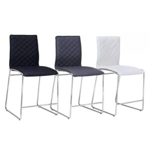 Bar Chair w/Chrome legs in colors of Black, Grey, and White $209