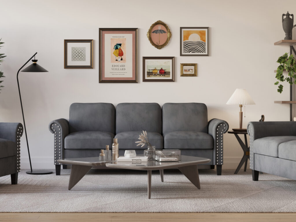 Alani Grey 2pc Sofa Set $999 Chair $329