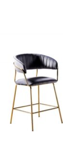 Velour Gold Plated Bar Stool Available in Black, Blue, Green, Grey or Pink $399