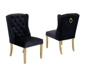 Tufted Velvet Upholstered Side Chairs, 4 Colors to Choose (Set of 2) – Black $699