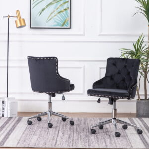 Tufted Velvet Upholstered Adjustable Side Chair in Black – Single Only $239.99