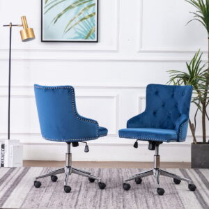 Tufted Velvet Upholstered Adjustable Side Chair in Navy Blue – Single Only $239.99