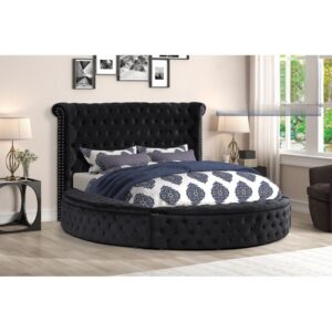 Velvet Tufted queenBed With Storage Available in Black, Blue, Beige, or Grey $1219.99