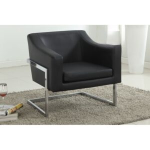 ACCENT CHAIR Black or White Faux Leather w/ Chrome Frame $409.90