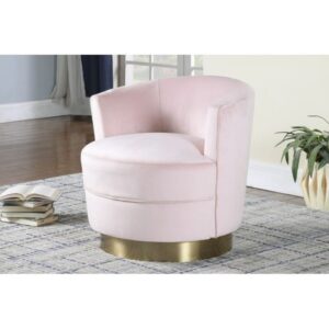 ACCENT CHAIR Pink Velour w/ Gold Base $279.90