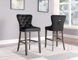 Tufted Velvet Upholstered Bar stool in Black, Set of 2 $419.99
