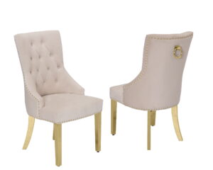 Tufted Velvet Upholstered Side Chairs, 4 Colors to Choose (Set of 2) – Cream $699