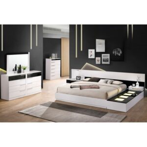 White/Black Lacquer Modern Bedroom $939.99