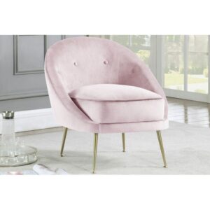 ACCENT CHAIR Pink Velour w/ Gold Legs $189.90